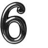 Okko Durų numeris CR 6, 5 cm, plastikas, chromo sp.