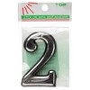 Okko Durų numeris CR 2, 5 cm, plastikas, chromo sp.