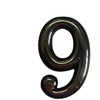 Okko Durų numeris CR 9, 5 cm, plastikas, chromo sp.