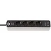 Buitinis ilgintuvas Brennenstuhl ECOLOR, 3 x 1,5 mm², 1.4 m, 4 lizdų, 2USB