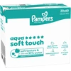 Pampers Aqua Soft Touch Servetėlės Kūdikiams, 20 Pakuotė, 1200 Servetėlės
