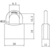 Okko Dymo PADLOCK 20MM HG320 (12/240) Pilkas
