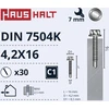 Grąžtas Savisriegiai Haushalt, DIN 7504K, 4,2 x 16 mm, 30 vnt.