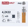 Savisriegiai Haushalt, DIN 14566, 4.2 x 22 mm, 25 vnt.