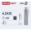 Savisriegiai Haushalt, DIN 14566, 4,2 x 25 mm, 25 vnt.