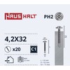 Haushalt „Memorysolution“ savisriegis 4,2x32 metalas/metalas+grąžtas ZN 20 vnt.