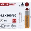 Savisriegiai Haushalt, DIN 7504K, 4,8 x 100/60 mm, 6 vnt.