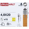 Savisriegiai Haushalt, DIN 7504K, 4,8 x 20 mm, 15 vnt.