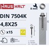 Savisriegiai Haushalt, DIN 7504K, 4,8 x 25 mm, 15 vnt.