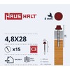 Haushalt „Memorysolution“ savisriegis 4,8x28 mediena + EPMD RAL3011 15 vnt.