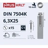 Grąžtas Savisriegiai Haushalt, DIN 7504K, 6,3 x 25 mm, 15 vnt.