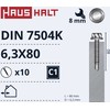 Savisriegiai Haushalt, DIN 7504K, 6.3 x 80 mm, 10 vnt.