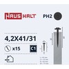 Savisriegiai Haushalt, DIN 14566, 4,2 x 41/31 mm, 15 vnt.