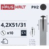 Savisriegiai Haushalt, DIN 14566, 4,2 x 51/31 mm, 10 vnt.
