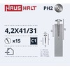 Savisriegiai Haushalt, DIN 14566, 4,2 x 41/31 mm, 15 vnt.