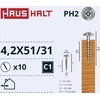 Savisriegiai Haushalt, DIN 14566, 4,2 x 51/31 mm, 10 vnt.