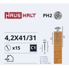 Savisriegiai Haushalt, DIN 14566, 4,2 x 41/31 mm, 15 vnt.