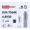 Savisriegiai Haushalt, DIN 7504K, 4,8 x 50 mm, 10 vnt.