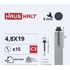 Haushalt „Memorysolution“ savisriegis sandariklis 4,8X19 MET+EPDM RAL7024 15 vnt.