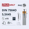 Savisriegiai Haushalt, DIN 7504O, 5,5 x 45 mm, 15 vnt.