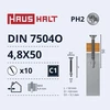 Savisriegiai Haushalt, DIN 7504O, 4,8 x 50 mm, 10 vnt.