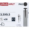 Savisriegiai Haushalt, DIN 7981C, 3.5 x 9,5 mm, 30 vnt.