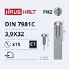 Savisriegiai Haushalt, DIN 7981C, 3.9 x 32 mm, 15 vnt.