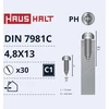 Savisriegiai Haushalt, DIN7981C, 4,8 x 13 mm, 30 vnt.