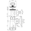 Plastbrno Sifonas praustuvei EU1N332 1 1/4x32mm su skalbimo mašinos jungtimi