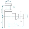 Plastbrno Sifonas Poseidon 1 1/4X32mm, matinis baltas