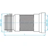 Plastbrno Wc jungtis Flexi Reguliuojamas ilgis 245-530mm