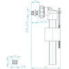 Plastbrno Wc užpildymo mechanizmas ONBP151 Šoninis 3/8+1/2