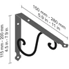 Lentynos laikiklis Dolle Ornament, 150×200 mm, juoda
