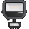 Ledvance 6-8W LED prožektorius FL 10 GEN4, juodas, 4000K, IP65, su judesio davikliu