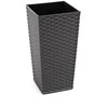 Gėlių vazonas Lamela Rattan 576-50, plastikinis, pilkos spalvos.