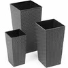 Gėlių vazonas Lamela Rattan 576-50, plastikinis, pilkos spalvos.