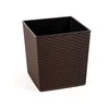 Lamela Vazonas Juka rotango 400x400mm, Tamsiai rudas