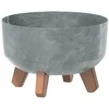 Prosperplast Vazonas GRACIA LOW BETON EFFECT su kojelėmis 3,8 L D235xH155mm betono sp. Prosp