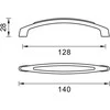 Domoletti FURNITURE HANDLE 2057/128 MAT NI