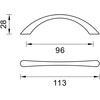Domoletti FURNITURE HANDLE 211BM/96 MAT NI