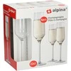 Šampanieša glāžu komplekts Alpina, stikls, 0.22 l, 6 gab.