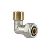 Užveržiama alkūnė TDM Brass 1075, 90 °, 16mm x 1/2", žalvaris/nikelis