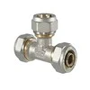 Užveržiamas trišakis TDM Brass 1045, 90 °, 20mm, žalvaris/nikelis