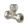 Užveržiamas trišakis TDM Brass 1045, 90 °, 20mm, žalvaris/nikelis