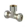 Užveržiamas trišakis TDM Brass 1055, 20mm x 3/4", žalvaris/nikelis