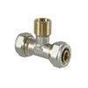 Užveržiamas trišakis TDM Brass 1060, 90 °, 20mm x 3/4", žalvaris/nikelis