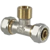 Užveržiamas trišakis TDM Brass 1060, 90 °, 26mm x 3/4", žalvaris/nikelis