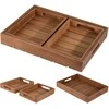 Home Styling Collection PIECES TEAK dekoratyvinių padėklų rinkinys, 3 vnt