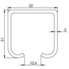 Rails Helaform. for sliding interior doors. 200cm x 3.1cm