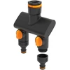 Fiskars Comfort čiaupo jungtis su dviem žarnų pajungimais On/ff